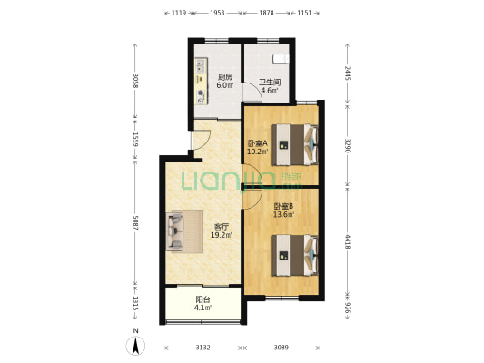 东盛公寓 2室1厅1卫 48平方