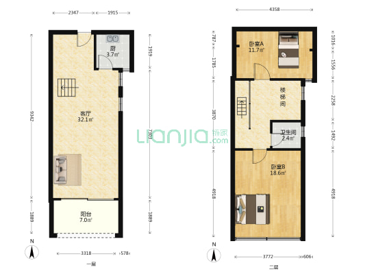 翡翠华庭 2室1厅1卫 66平方