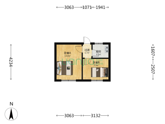 中华巷56号院 2室0厅0卫 35平方