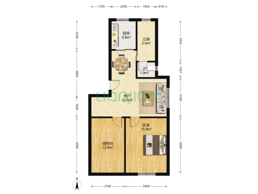 市级机关大星住宅区 1室1厅1卫 81平方
