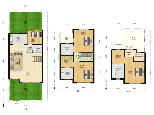 首开龙湖景粼玖序三期 4室1厅5卫 210平方
