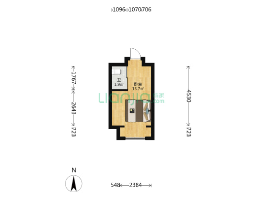 万科仓前九里 1室0厅1卫 25平方