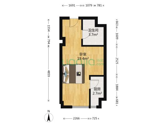 双吉社区48号院 1室0厅1卫 118平方