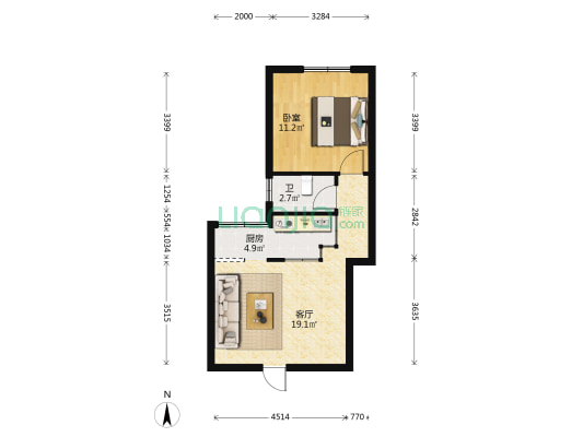 吉祥苑 1室1厅1卫 48平方