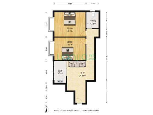 馨韵佳苑 2室1厅1卫 92平方