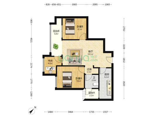 玖悦兰庭 3室1厅1卫 71平方