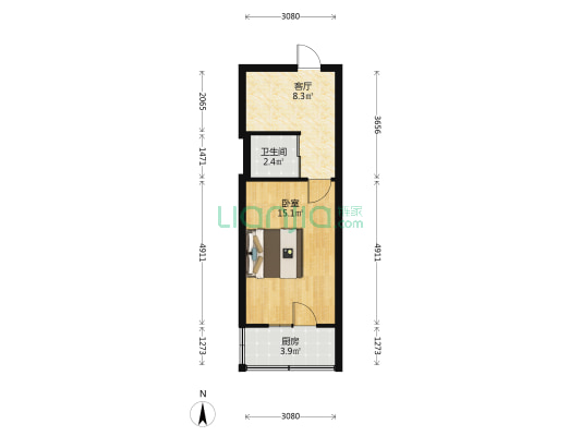 开明西里 1室1厅1卫 35平方