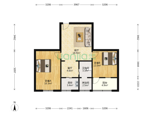 戏校南路75号 2室2厅2卫 71平方