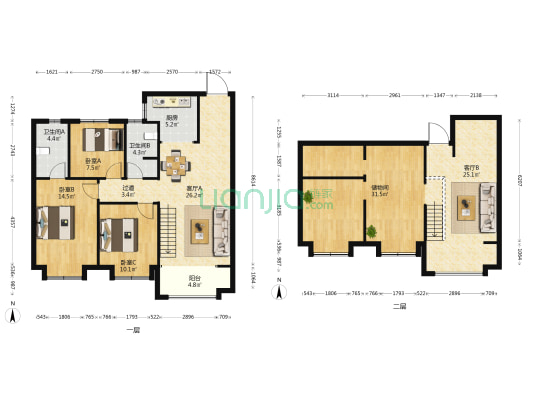 美的•盛世西望 3室2厅2卫 183平方
