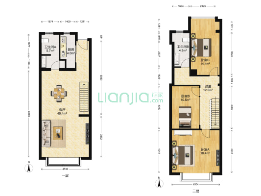 北京经开尚庭 3室1厅2卫 80平方