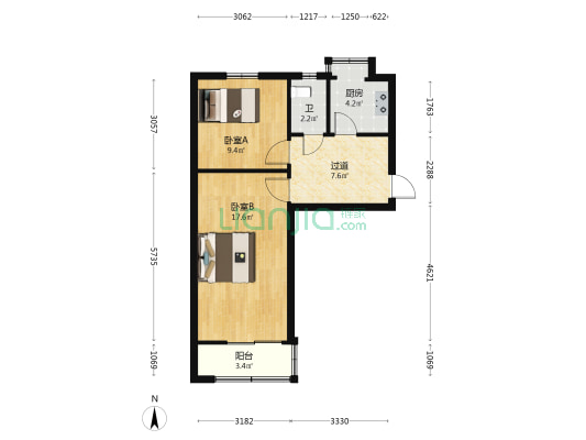 丰乐路5号院 2室0厅1卫 53平方