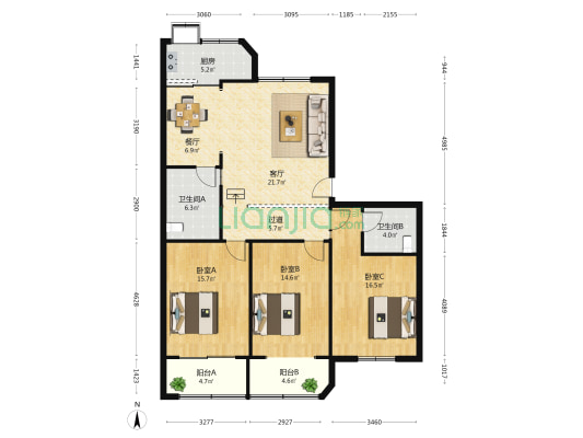 履坦巷 3室2厅2卫 160平方