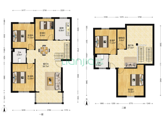 天兴公寓 5室2厅2卫 160平方