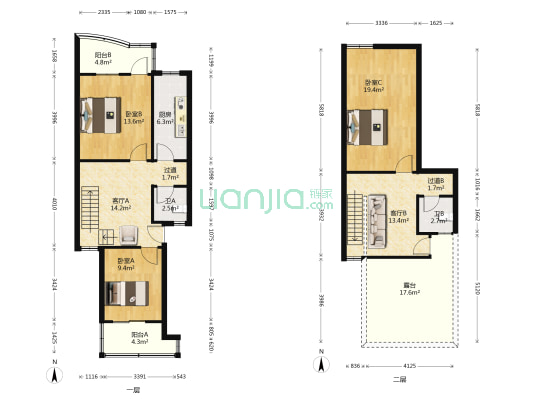 政合小区 3室2厅2卫 99平方