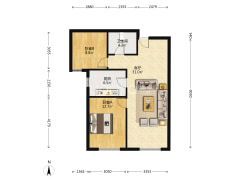 鸿坤大两居，精装修，小区中间位置不临街-涿州鸿坤理想湾南区户型图
