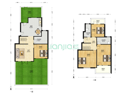 瑞安翠湖山 4室1厅3卫 227平方