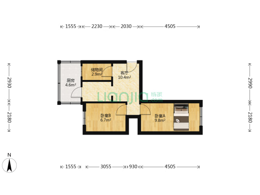 黄海家属楼 2室1厅0卫 46平方