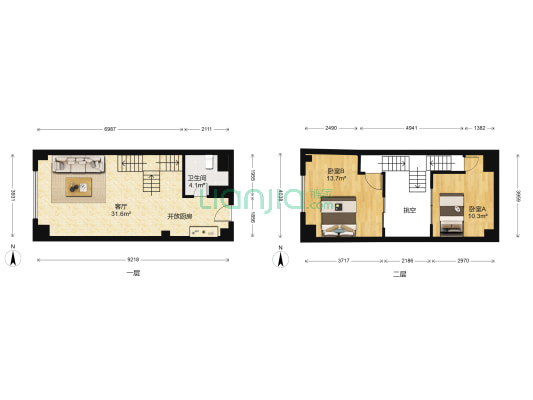 碧桂园星港国际 2室1厅1卫 54平方