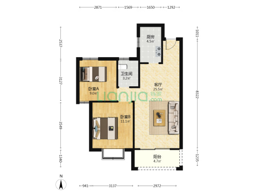 幸福家园安置小区五期 2室1厅1卫 82平方