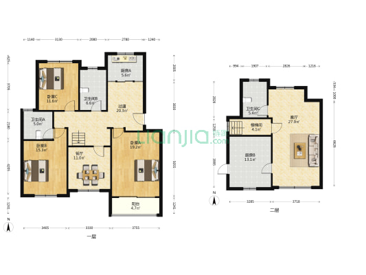 龙南御景苑 3室2厅3卫 195平方