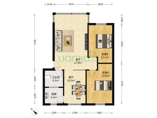 棠湖南路二段92号 2室2厅1卫 86平方
