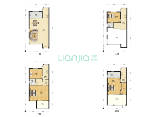 绿洲山语东禾湾 4室1厅3卫 196平方