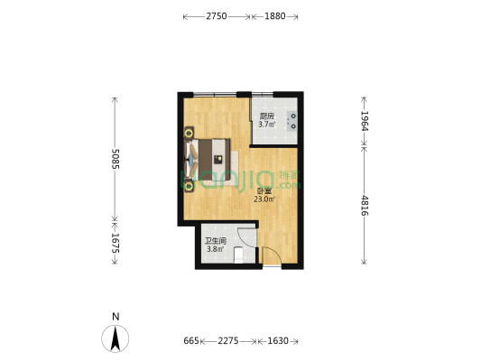 荣丰锦园 1室0厅1卫 44平方