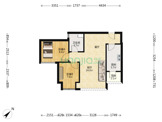 新城悦隽天府-眉山 2室1厅1卫 61平方