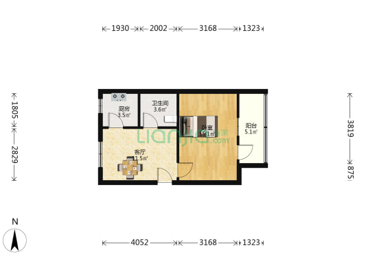 西苑小区一村 1室1厅1卫 48平方