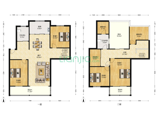 小城市新村 4室1厅2卫 180平方