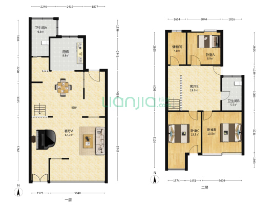 康桥水都(别墅) 3室2厅2卫 150平方