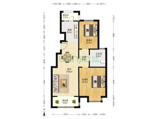 春映熙岸 2室1厅1卫 97平方