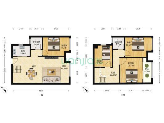 中交和美新城(二期三期) 4室1厅2卫 97平方