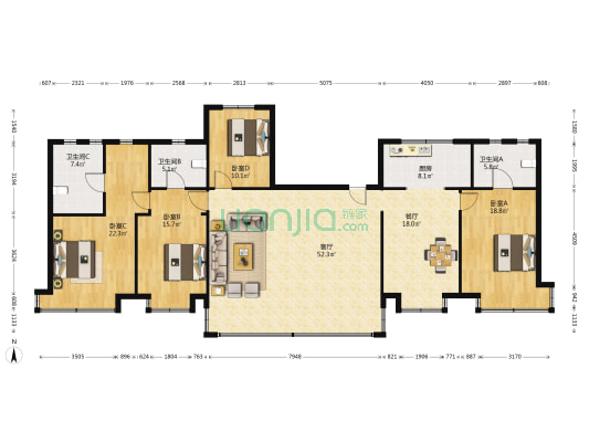 柏悦府 4室2厅3卫 221平方