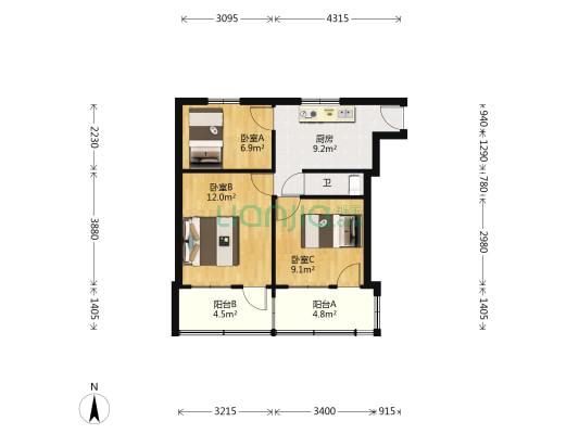 学院西路四十弄 3室0厅1卫 50平方