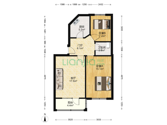 宣礼街 2室1厅1卫 77平方