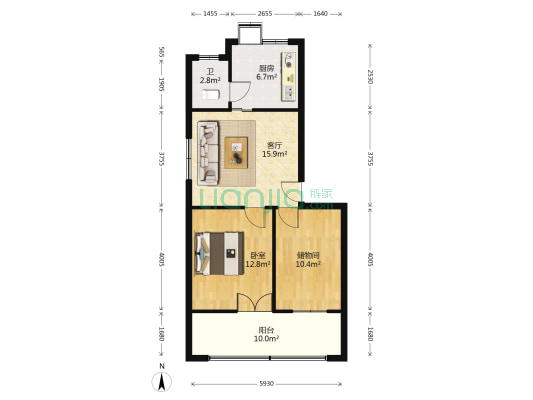 四中小学家属院 1室1厅1卫 71平方