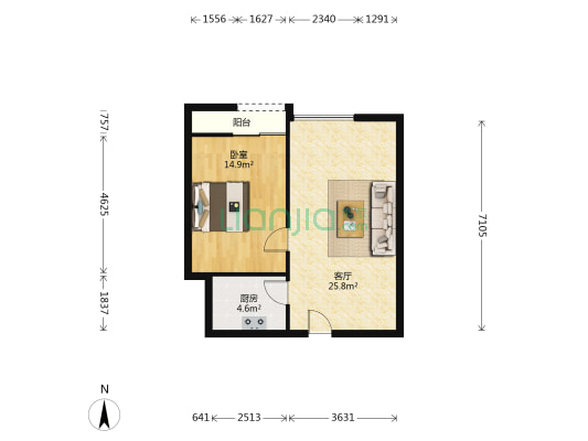 南山国际 1室1厅0卫 71平方