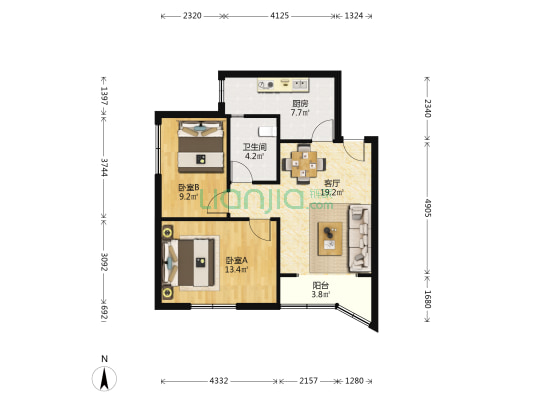 惠民新村 2室1厅1卫 70平方