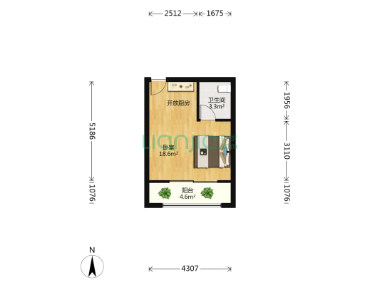特房银溪春墅 1室0厅1卫 35平方