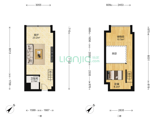 欧郡公馆 1室1厅1卫 38平方