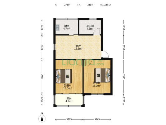 永兴新村 2室1厅1卫 65平方