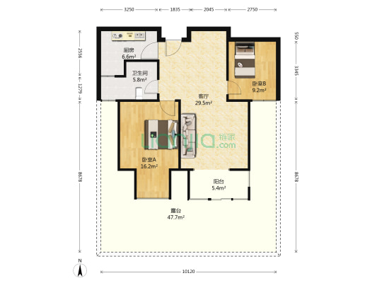 紫晶城四区 2室1厅1卫 85平方