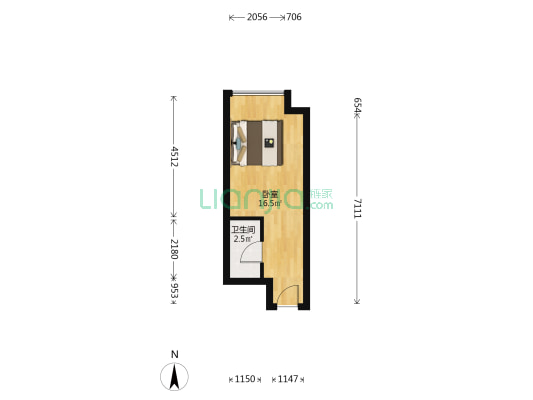 汇星商业中心 1室0厅1卫 29平方