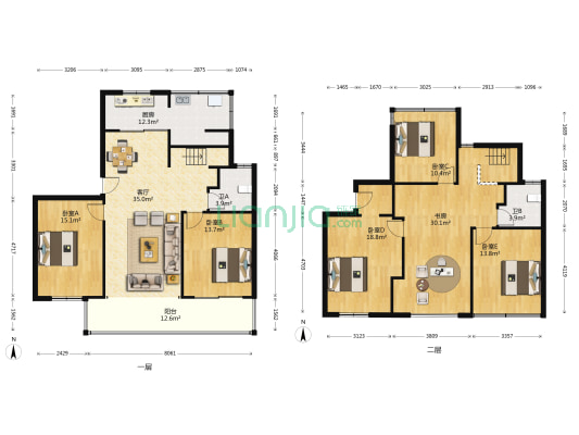 剑桥小镇 6室1厅2卫 162平方