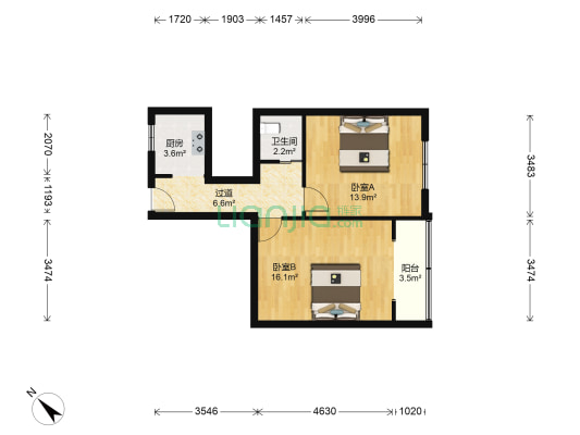 星城花苑 2室0厅1卫 61平方