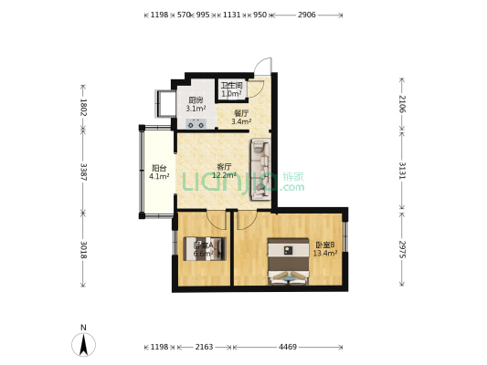 东风巷 2室2厅1卫 56平方