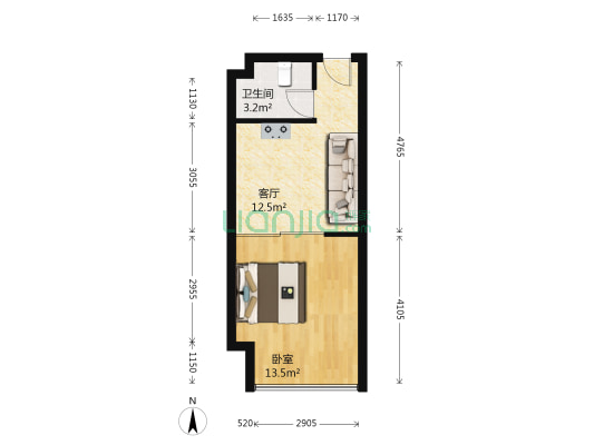 宝隆广场 1室1厅1卫 41平方