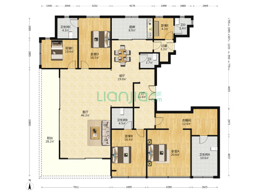 保利御湖上品 5室2厅5卫 270平方
