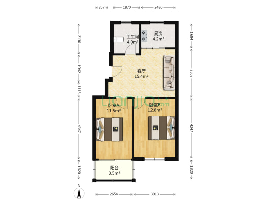 象山一建小区 2室1厅1卫 62平方